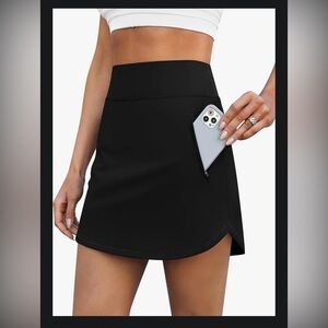 NWOT Athletic Skorts Golf/Tennis Skirt w/ Zipper Pockets High Waisted